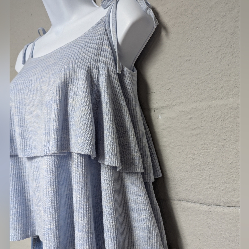 NWT J.Crew Merino Wool Knit Tank Top Size M Tiered Tie Straps Babydoll - Picture 4 of 8